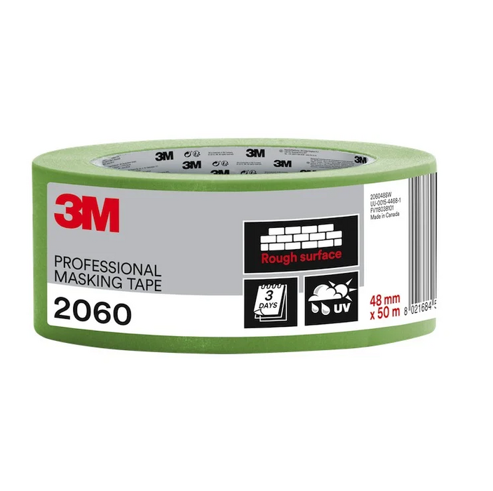 3M Professional Masking Tape 2060 Rough Surfaces, Green, 48mm x 50m