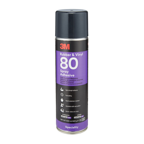 3M Rubber And Vinyl 80 Spray Adhesive, Yellow, 500 ml