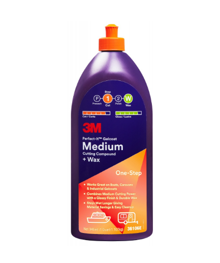 3M Perfect-It™ Gelcoat Medium Cutting Compound + Wax 36106E (1-Step), 946ml